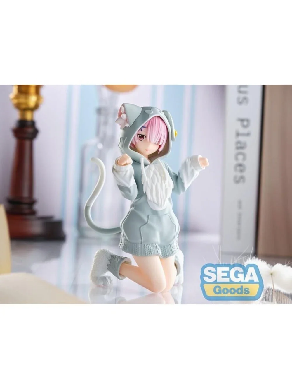 SEGA Goods Re:Zero Yumemirize Ram Figure in Cozy Cat Hoodie